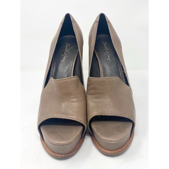 Elizabeth & James Leather Tan Mae Platform Heels - Picture 5 of 6